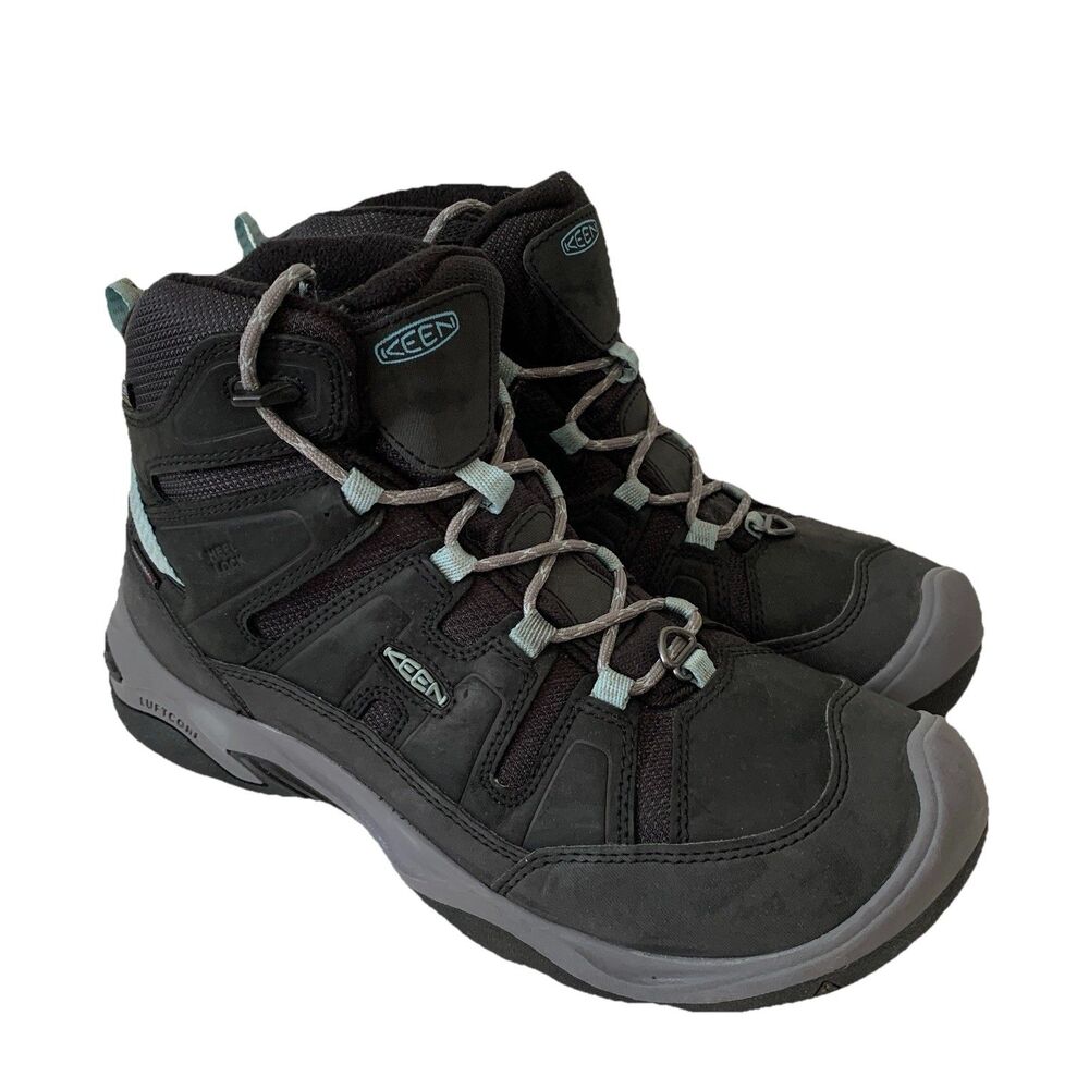 Keen Womens 10 Boots Circadia Polar Mid Insulated Waterproof Hiking Black Snow